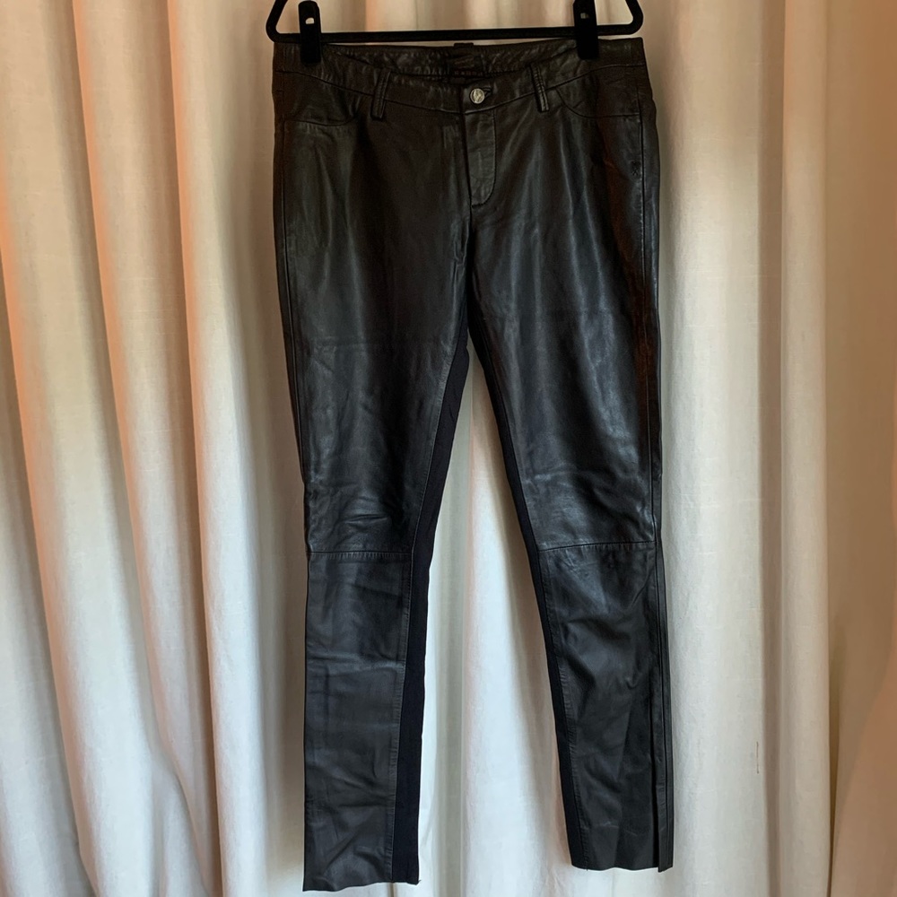 BLACK LEATHER SKINNY PANTS